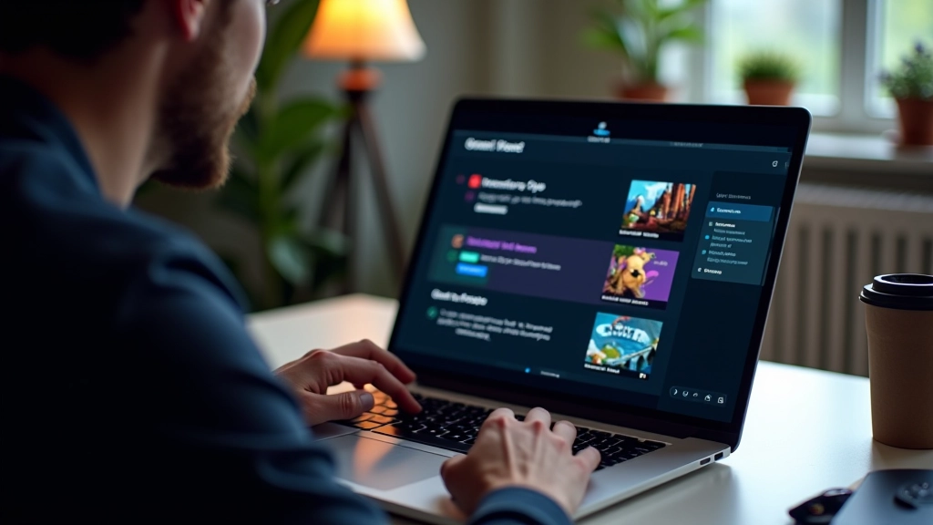 Game menu interface mockup showing visual hierarchy with typography and color contrast demonstration